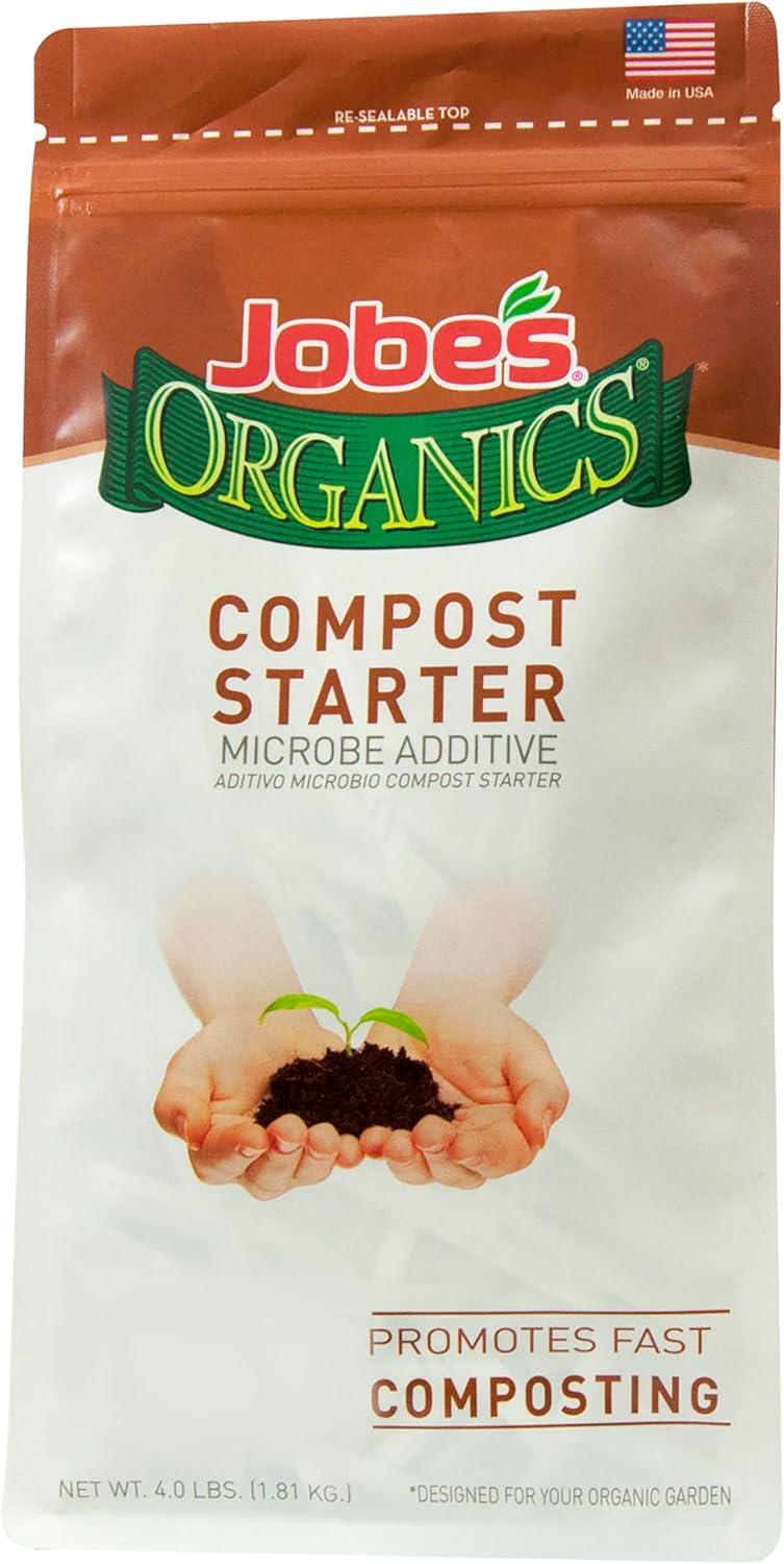 A 4-pound bag of Jobe's Organics granular compost starter.